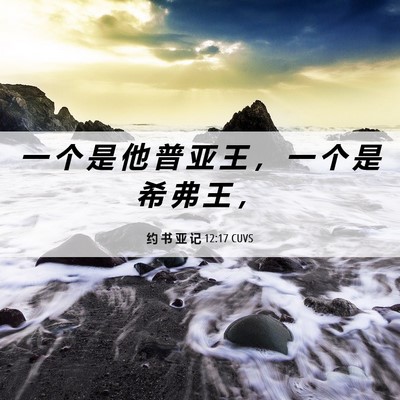 Picture 06 - 约 书 亚 记 12:17 CUVS - 一 个 是 他 普 亚 王 ， 一 个 是 希 - Bible Verse Picture