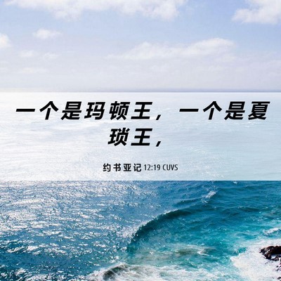 Picture 06 - 约 书 亚 记 12:19 CUVS - 一 个 是 玛 顿 王 ， 一 个 是 夏 琐 - Bible Verse Picture