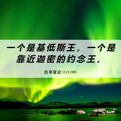 Picture 06 - 约 书 亚 记 12:22 CUVS - 一 个 是 基 低 斯 王 ， 一 个 是 靠 - Bible Verse Picture