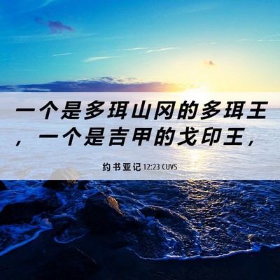 Picture 06 - 约 书 亚 记 12:23 CUVS - 一 个 是 多 珥 山 冈 的 多 珥 王 ， - Bible Verse Picture