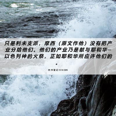 Picture 06 - 约 书 亚 记 13:14 CUVS - 只 是 利 未 支 派 ， 摩 西 （ 原 文 - Bible Verse Picture