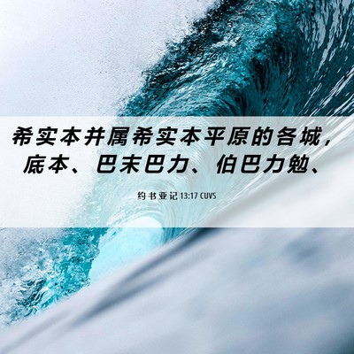 Picture 06 - 约 书 亚 记 13:17 CUVS - 希 实 本 并 属 希 实 本 平 原 的 各 - Bible Verse Picture