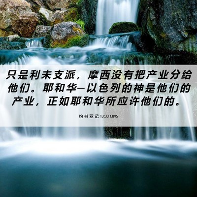 Picture 06 - 约 书 亚 记 13:33 CUVS - 只 是 利 未 支 派 ， 摩 西 没 有 把 - Bible Verse Picture