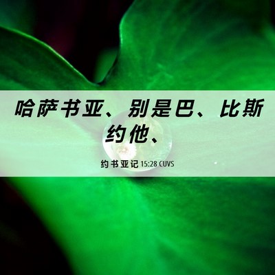 Picture 06 - 约 书 亚 记 15:28 CUVS - 哈 萨 书 亚 、 别 是 巴 、 比 斯 约 - Bible Verse Picture