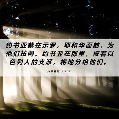 Picture 06 - 约 书 亚 记 18:10 CUVS - 约 书 亚 就 在 示 罗 ， 耶 和 华 面 - Bible Verse Picture