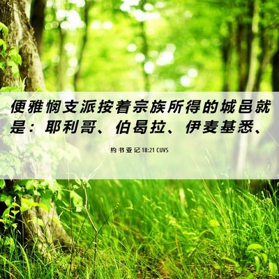 Picture 06 - 约 书 亚 记 18:21 CUVS - 便 雅 悯 支 派 按 着 宗 族 所 得 的 - Bible Verse Picture