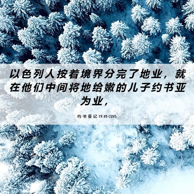 Picture 06 - 约 书 亚 记 19:49 CUVS - 以 色 列 人 按 着 境 界 分 完 了 地 - Bible Verse Picture