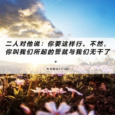 Picture 06 - 约 书 亚 记 2:17 CUVS - 二 人 对 他 说 ： 你 要 这 样 行 。 - Bible Verse Picture