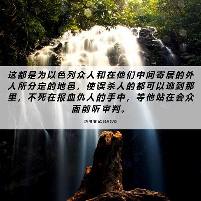 Picture 06 - 约 书 亚 记 20:9 CUVS - 这 都 是 为 以 色 列 众 人 和 在 他 - Bible Verse Picture