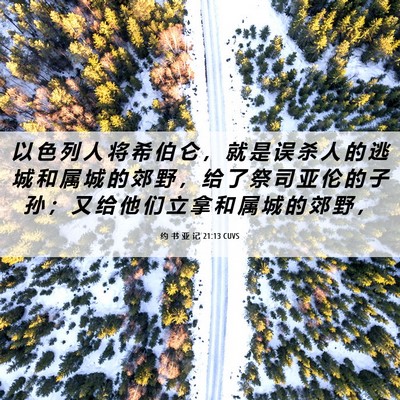 Picture 06 - 约 书 亚 记 21:13 CUVS - 以 色 列 人 将 希 伯 仑 ， 就 是 误 - Bible Verse Picture