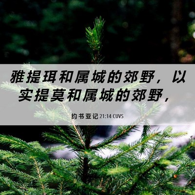 Picture 06 - 约 书 亚 记 21:14 CUVS - 雅 提 珥 和 属 城 的 郊 野 ， 以 实 - Bible Verse Picture
