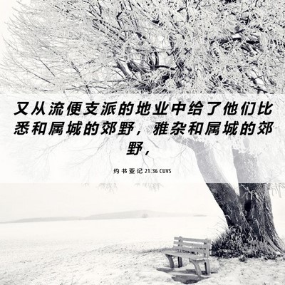 Picture 06 - 约 书 亚 记 21:36 CUVS - 又 从 流 便 支 派 的 地 业 中 给 了 - Bible Verse Picture