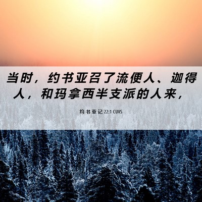 Picture 06 - 约 书 亚 记 22:1 CUVS - 当 时 ， 约 书 亚 召 了 流 便 人 、 - Bible Verse Picture