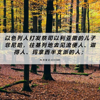 Picture 06 - 约 书 亚 记 22:13 CUVS - 以 色 列 人 打 发 祭 司 以 利 亚 撒 - Bible Verse Picture