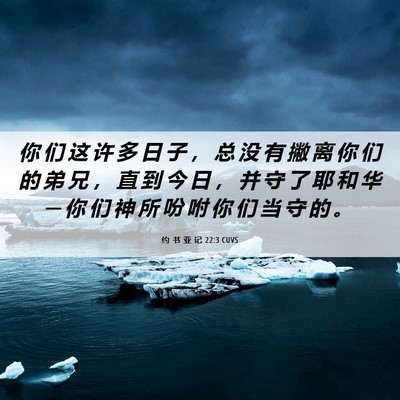 Picture 06 - 约 书 亚 记 22:3 CUVS - 你 们 这 许 多 日 子 ， 总 没 有 撇 - Bible Verse Picture