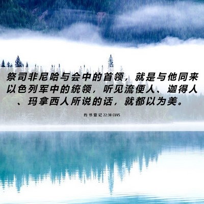 Picture 06 - 约 书 亚 记 22:30 CUVS - 祭 司 非 尼 哈 与 会 中 的 首 领 ， - Bible Verse Picture