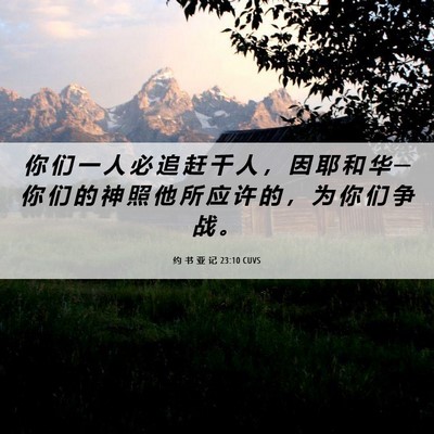 Picture 06 - 约 书 亚 记 23:10 CUVS - 你 们 一 人 必 追 赶 千 人 ， 因 耶 - Bible Verse Picture