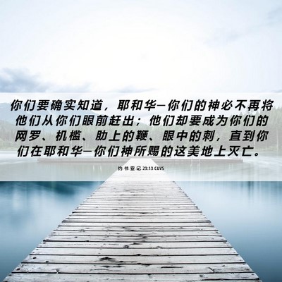 Picture 06 - 约 书 亚 记 23:13 CUVS - 你 们 要 确 实 知 道 ， 耶 和 华 ─ - Bible Verse Picture