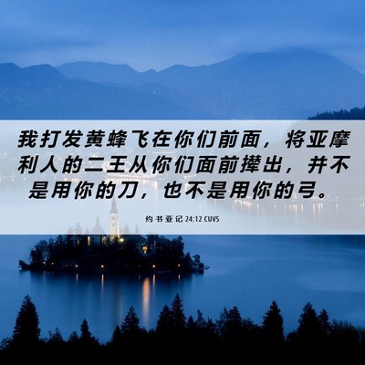 Picture 06 - 约 书 亚 记 24:12 CUVS - 我 打 发 黄 蜂 飞 在 你 们 前 面 ， - Bible Verse Picture