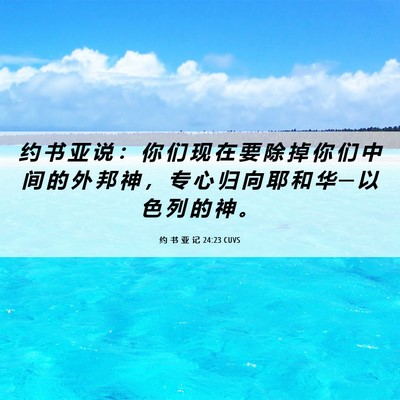 Picture 06 - 约 书 亚 记 24:23 CUVS - 约 书 亚 说 ： 你 们 现 在 要 除 掉 - Bible Verse Picture