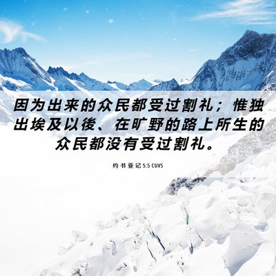 Picture 06 - 约 书 亚 记 5:5 CUVS - 因 为 出 来 的 众 民 都 受 过 割 礼 - Bible Verse Picture