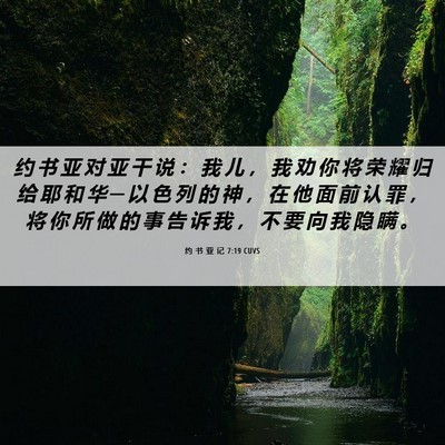 Picture 06 - 约 书 亚 记 7:19 CUVS - 约 书 亚 对 亚 干 说 ： 我 儿 ， 我 - Bible Verse Picture