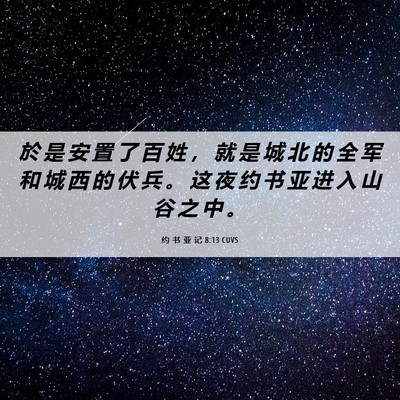Picture 06 - 约 书 亚 记 8:13 CUVS - 於 是 安 置 了 百 姓 ， 就 是 城 北 - Bible Verse Picture