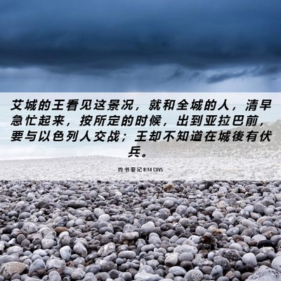 Picture 06 - 约 书 亚 记 8:14 CUVS - 艾 城 的 王 看 见 这 景 况 ， 就 和 - Bible Verse Picture