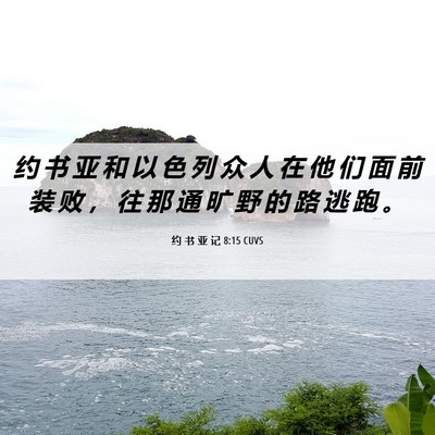 Picture 06 - 约 书 亚 记 8:15 CUVS - 约 书 亚 和 以 色 列 众 人 在 他 们 - Bible Verse Picture
