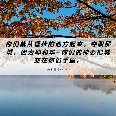 Picture 06 - 约 书 亚 记 8:7 CUVS - 你 们 就 从 埋 伏 的 地 方 起 来 ， - Bible Verse Picture