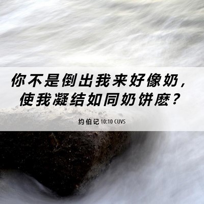 Picture 06 - 约 伯 记 10:10 CUVS - 你 不 是 倒 出 我 来 好 像 奶 ， 使 - Bible Verse Picture