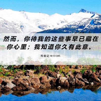 Picture 06 - 约 伯 记 10:13 CUVS - 然 而 ， 你 待 我 的 这 些 事 早 已 - Bible Verse Picture