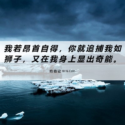 Picture 06 - 约 伯 记 10:16 CUVS - 我 若 昂 首 自 得 ， 你 就 追 捕 我 - Bible Verse Picture