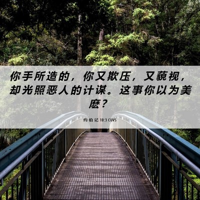 Picture 06 - 约 伯 记 10:3 CUVS - 你 手 所 造 的 ， 你 又 欺 压 ， 又 - Bible Verse Picture