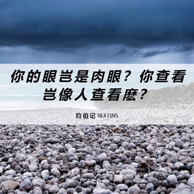 Picture 06 - 约 伯 记 10:4 CUVS - 你 的 眼 岂 是 肉 眼 ？ 你 查 看 岂 - Bible Verse Picture