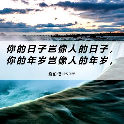 Picture 06 - 约 伯 记 10:5 CUVS - 你 的 日 子 岂 像 人 的 日 子 ， 你 - Bible Verse Picture