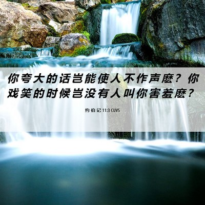 Picture 06 - 约 伯 记 11:3 CUVS - 你 夸 大 的 话 岂 能 使 人 不 作 声 - Bible Verse Picture