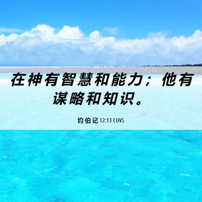 Picture 06 - 约 伯 记 12:13 CUVS - 在 神 有 智 慧 和 能 力 ； 他 有 谋 - Bible Verse Picture