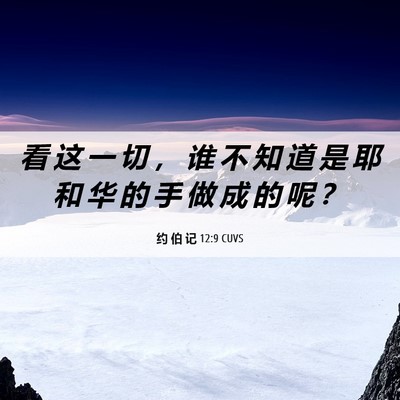 Picture 06 - 约 伯 记 12:9 CUVS - 看 这 一 切 ， 谁 不 知 道 是 耶 和 - Bible Verse Picture