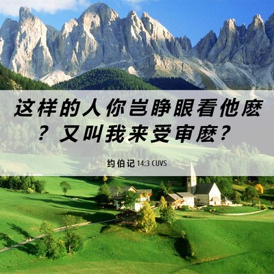 Picture 06 - 约 伯 记 14:3 CUVS - 这 样 的 人 你 岂 睁 眼 看 他 麽 ？ - Bible Verse Picture