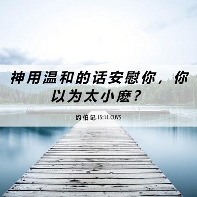 Picture 06 - 约 伯 记 15:11 CUVS - 神 用 温 和 的 话 安 慰 你 ， 你 以 - Bible Verse Picture