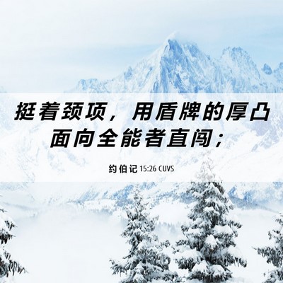 Picture 06 - 约 伯 记 15:26 CUVS - 挺 着 颈 项 ， 用 盾 牌 的 厚 凸 面 - Bible Verse Picture