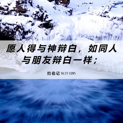 Picture 06 - 约 伯 记 16:21 CUVS - 愿 人 得 与 神 辩 白 ， 如 同 人 与 - Bible Verse Picture