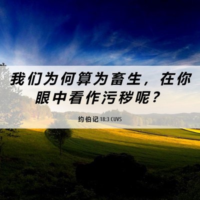 Picture 06 - 约 伯 记 18:3 CUVS - 我 们 为 何 算 为 畜 生 ， 在 你 眼 - Bible Verse Picture