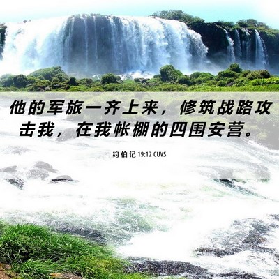 Picture 06 - 约 伯 记 19:12 CUVS - 他 的 军 旅 一 齐 上 来 ， 修 筑 战 - Bible Verse Picture