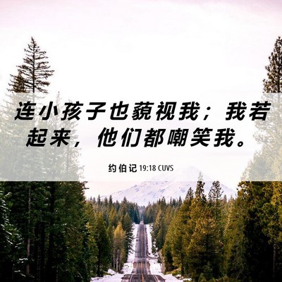 Picture 06 - 约 伯 记 19:18 CUVS - 连 小 孩 子 也 藐 视 我 ； 我 若 起 - Bible Verse Picture
