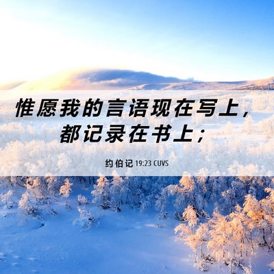 Picture 06 - 约 伯 记 19:23 CUVS - 惟 愿 我 的 言 语 现 在 写 上 ， 都 - Bible Verse Picture