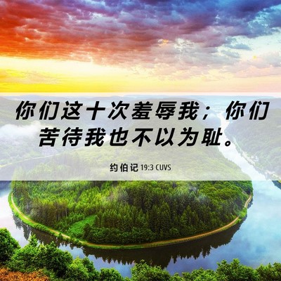 Picture 06 - 约 伯 记 19:3 CUVS - 你 们 这 十 次 羞 辱 我 ； 你 们 苦 - Bible Verse Picture