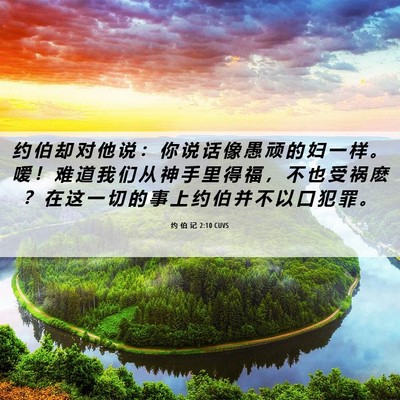 Picture 06 - 约 伯 记 2:10 CUVS - 约 伯 却 对 他 说 ： 你 说 话 像 愚 - Bible Verse Picture