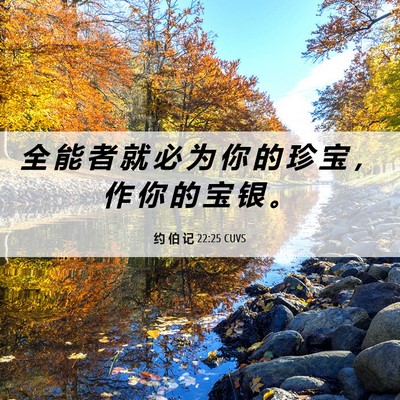 Picture 06 - 约 伯 记 22:25 CUVS - 全 能 者 就 必 为 你 的 珍 宝 ， 作 - Bible Verse Picture